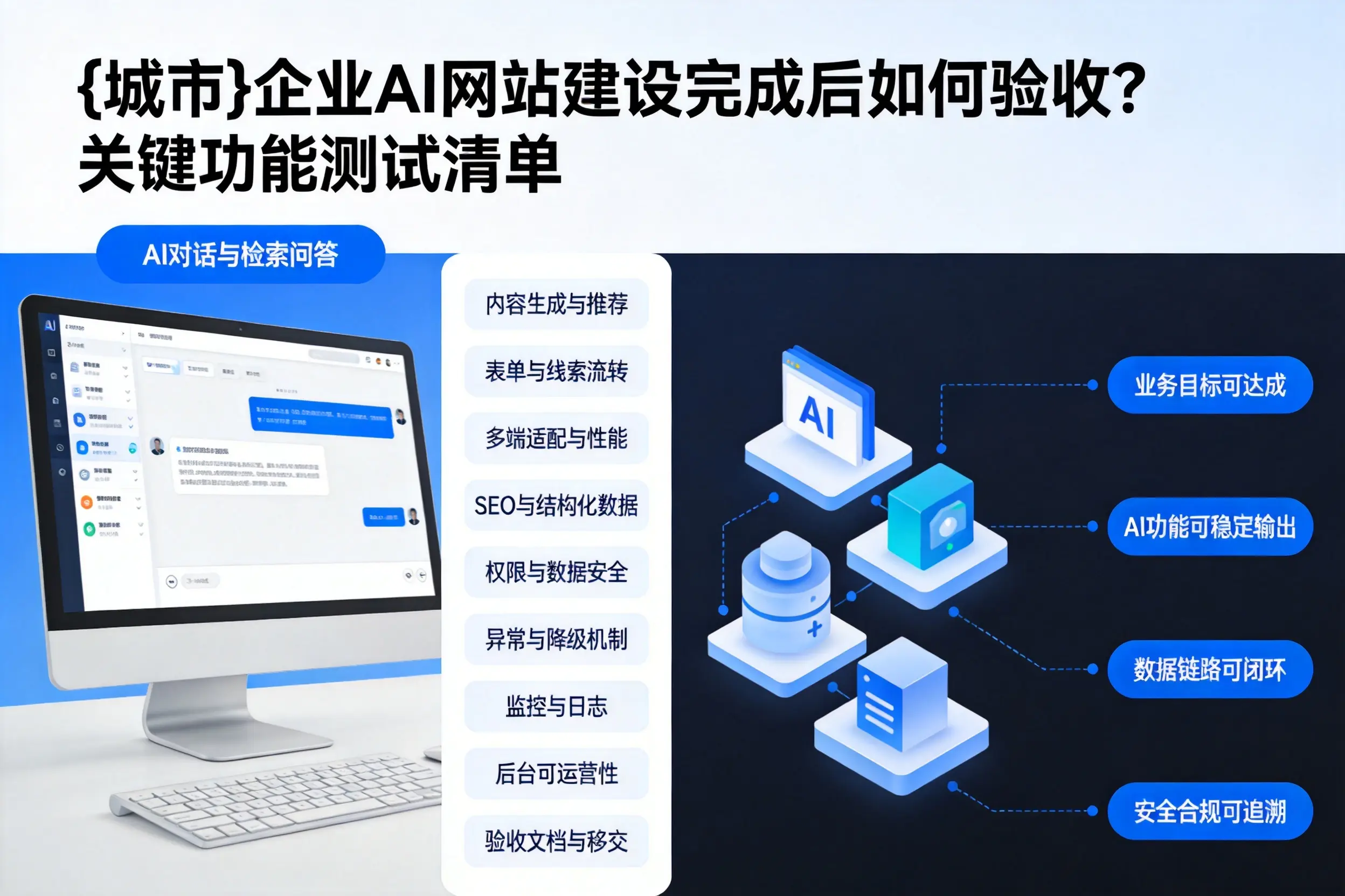 咸阳企业AI网站建设完成后如何验收？关键功能测试清单