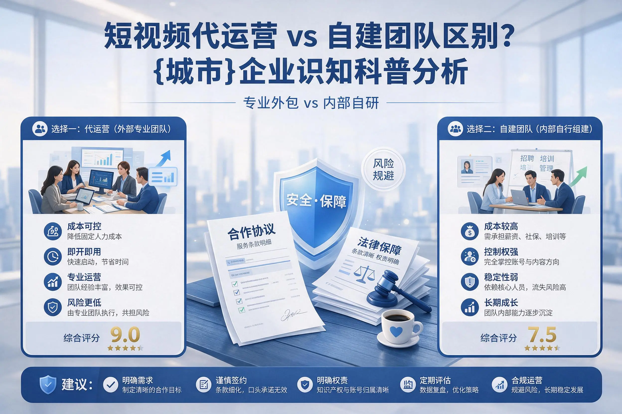 短视频代运营与自建团队区别？咸阳企业认知科普分析