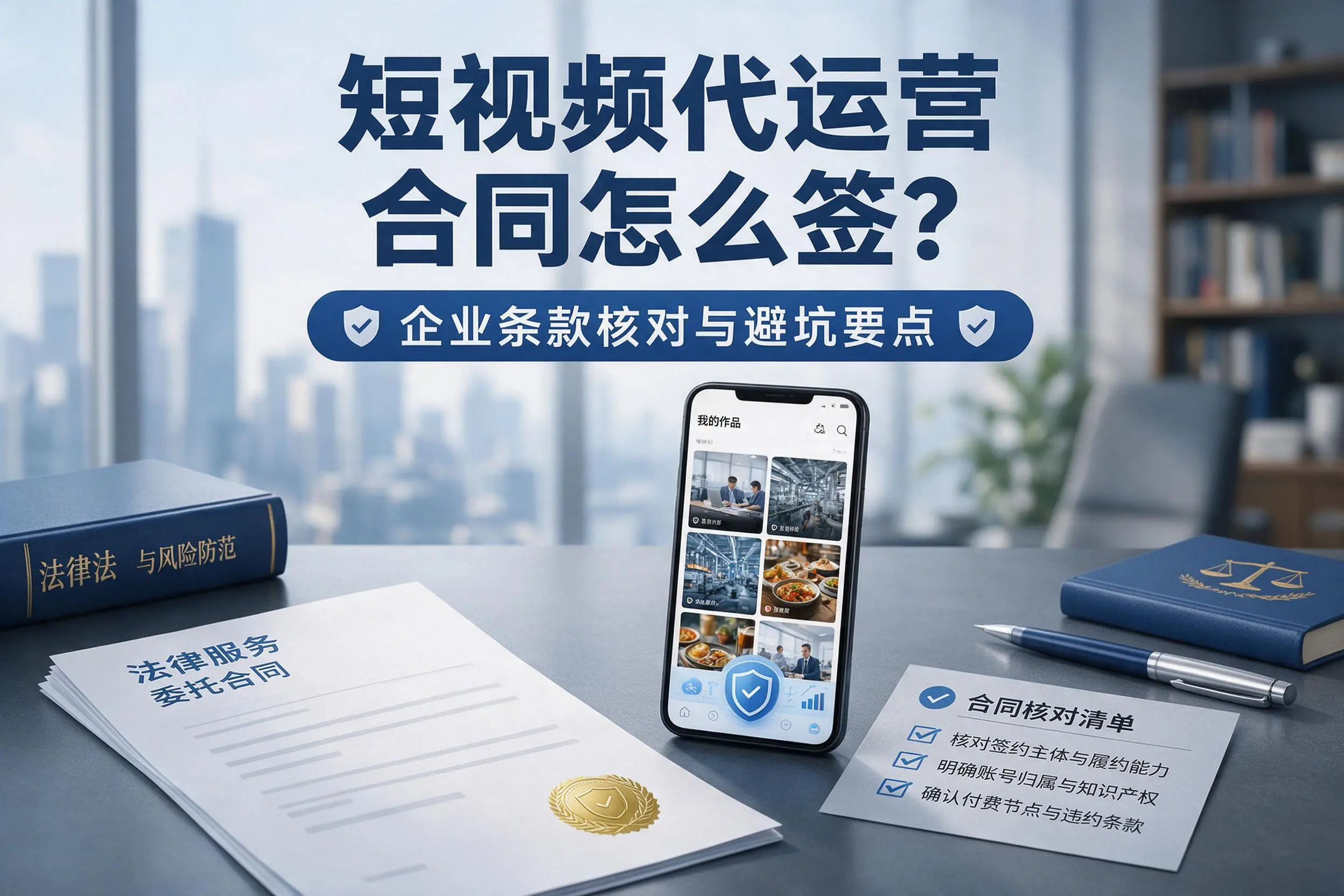 短视频代运营合同怎么签?咸阳企业条款核对与避坑要点