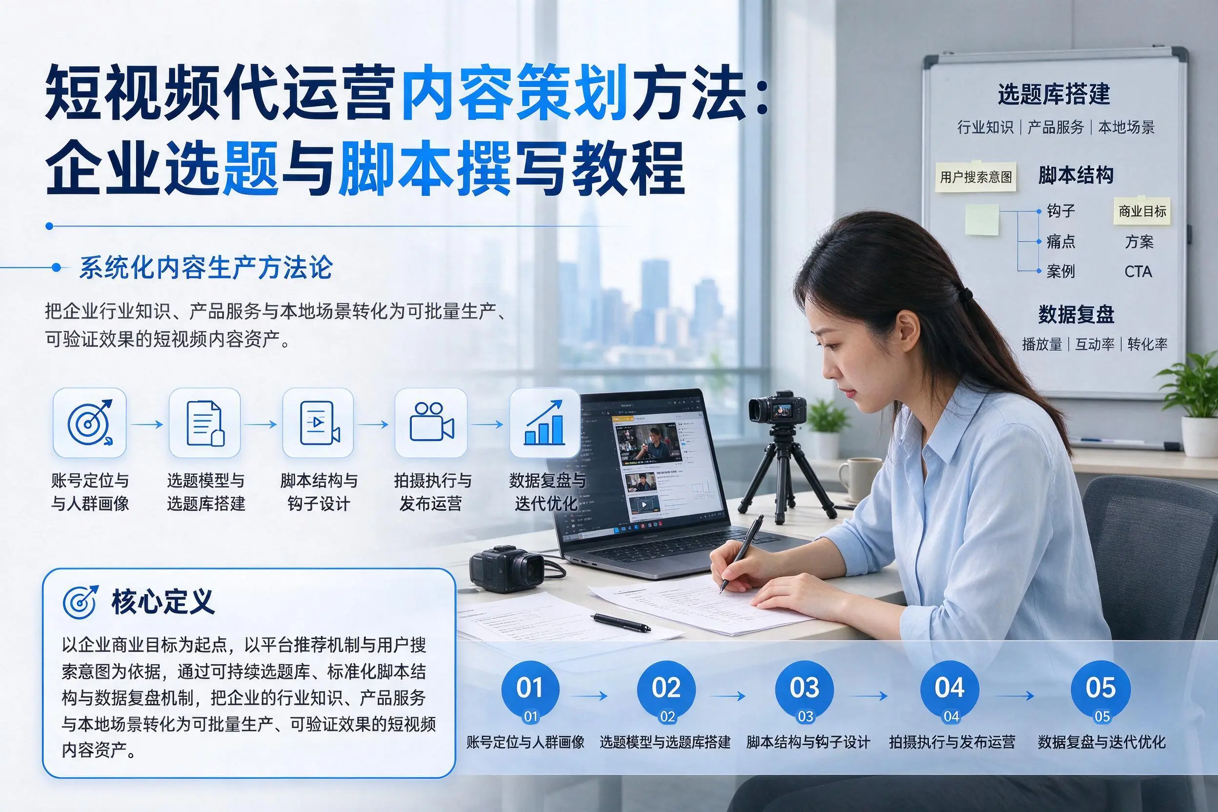 短视频代运营内容策划方法:咸阳企业选题与脚本撰写教程