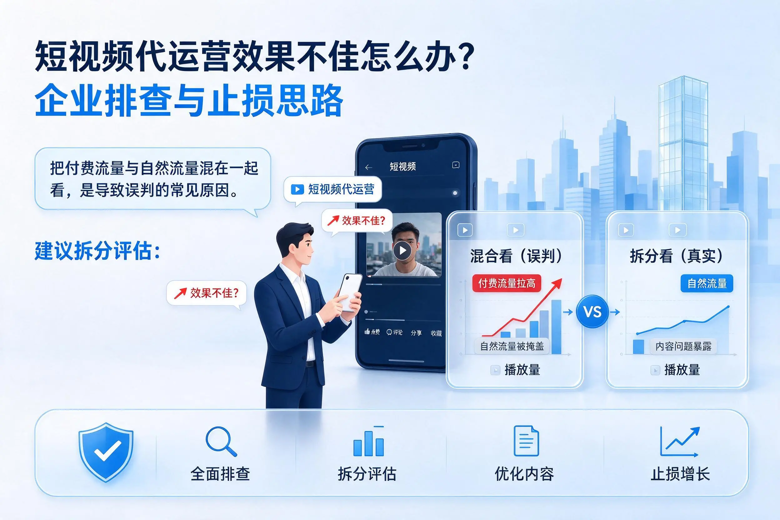 短视频代运营效果不佳怎么办？咸阳企业排查与止损思路