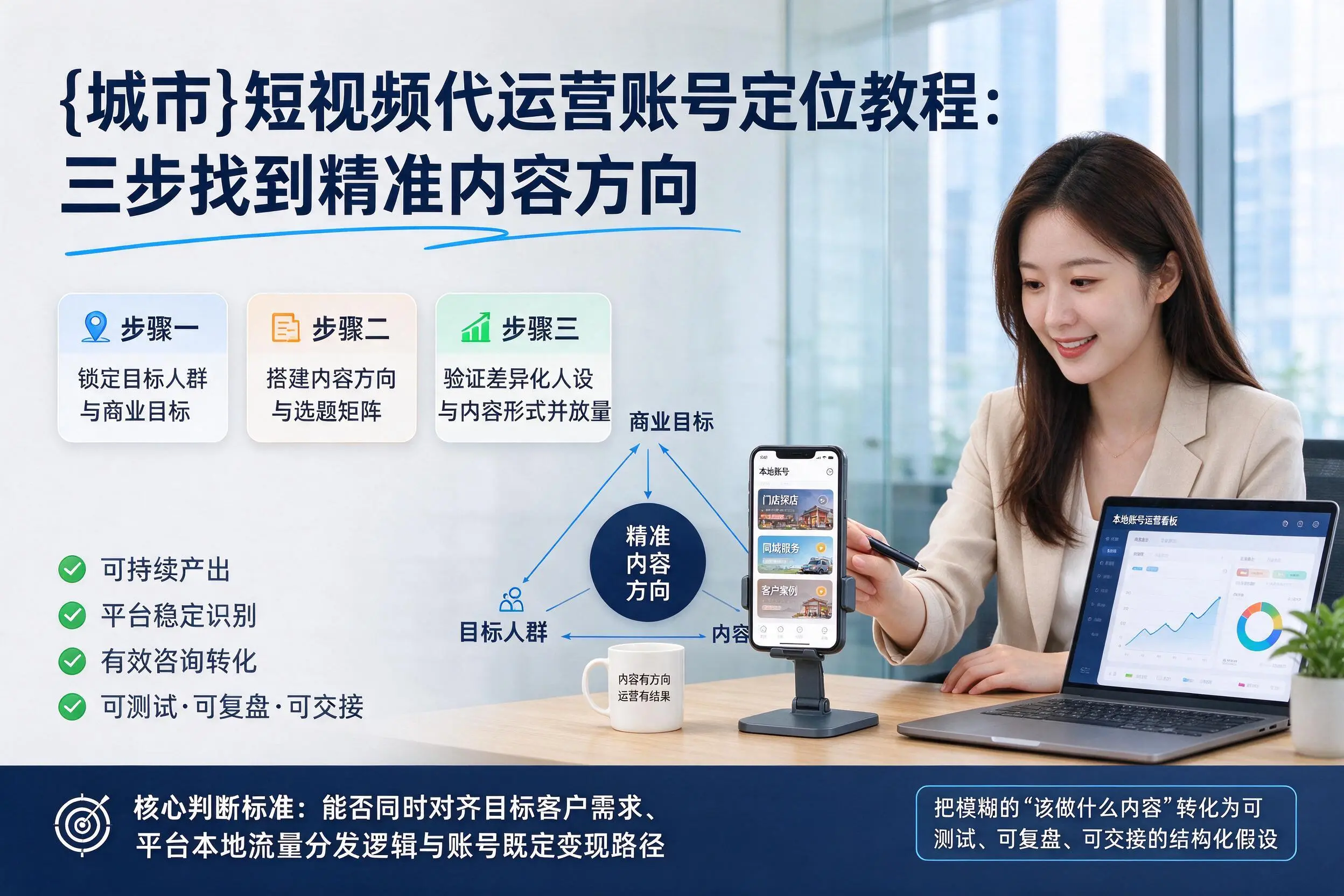 咸阳短视频代运营账号定位教程：三步找到精准内容方向