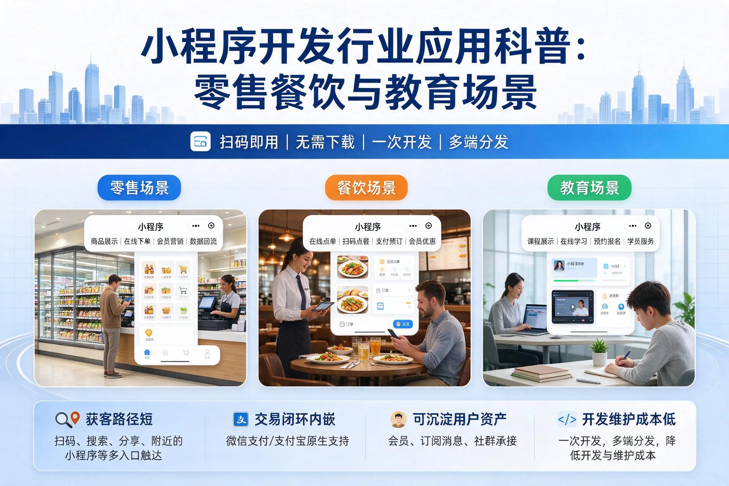咸阳小程序开发行业应用科普:零售餐饮与教育场景