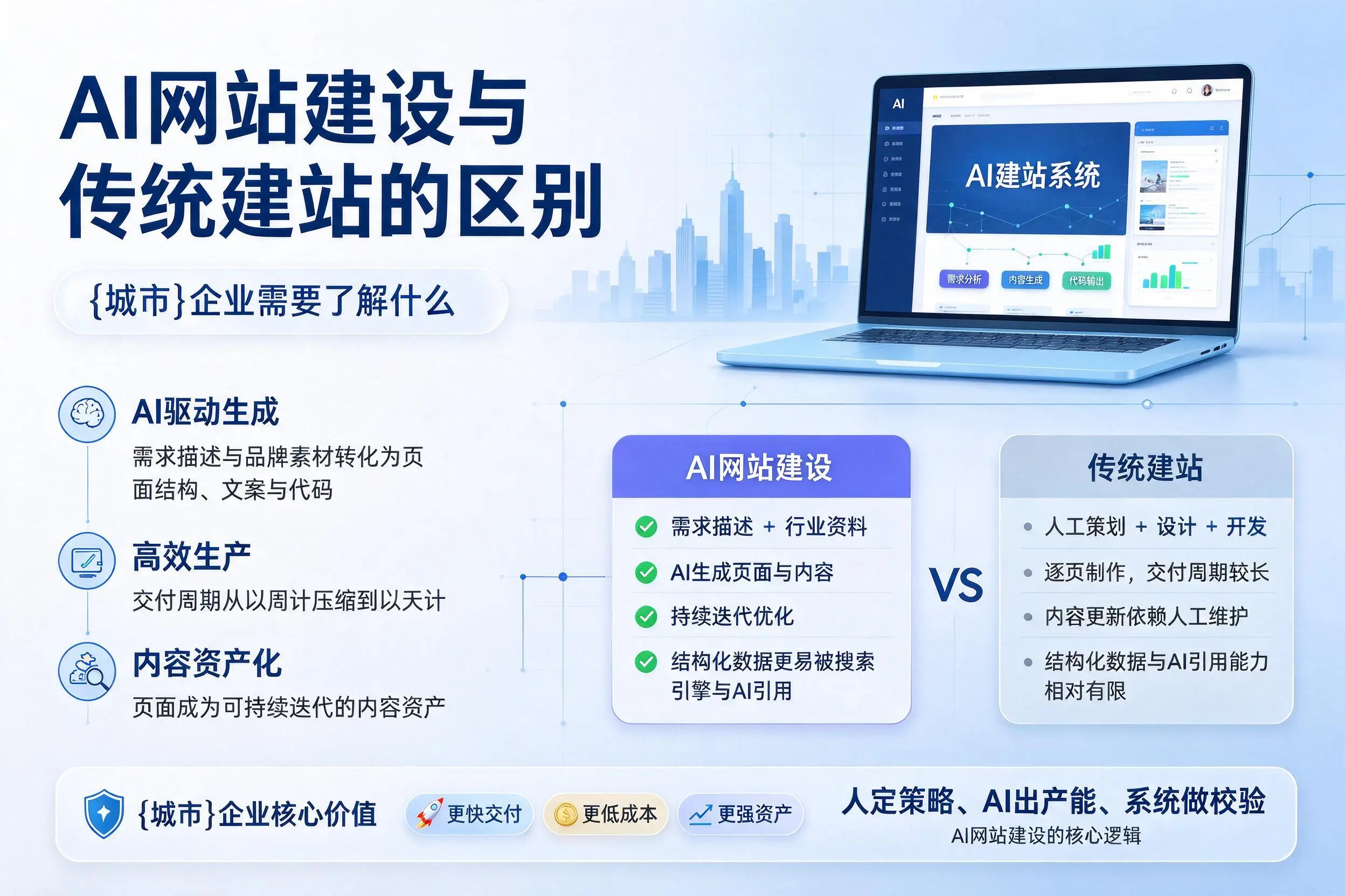 AI网站建设与传统建站的区别,咸阳企业需要了解什么