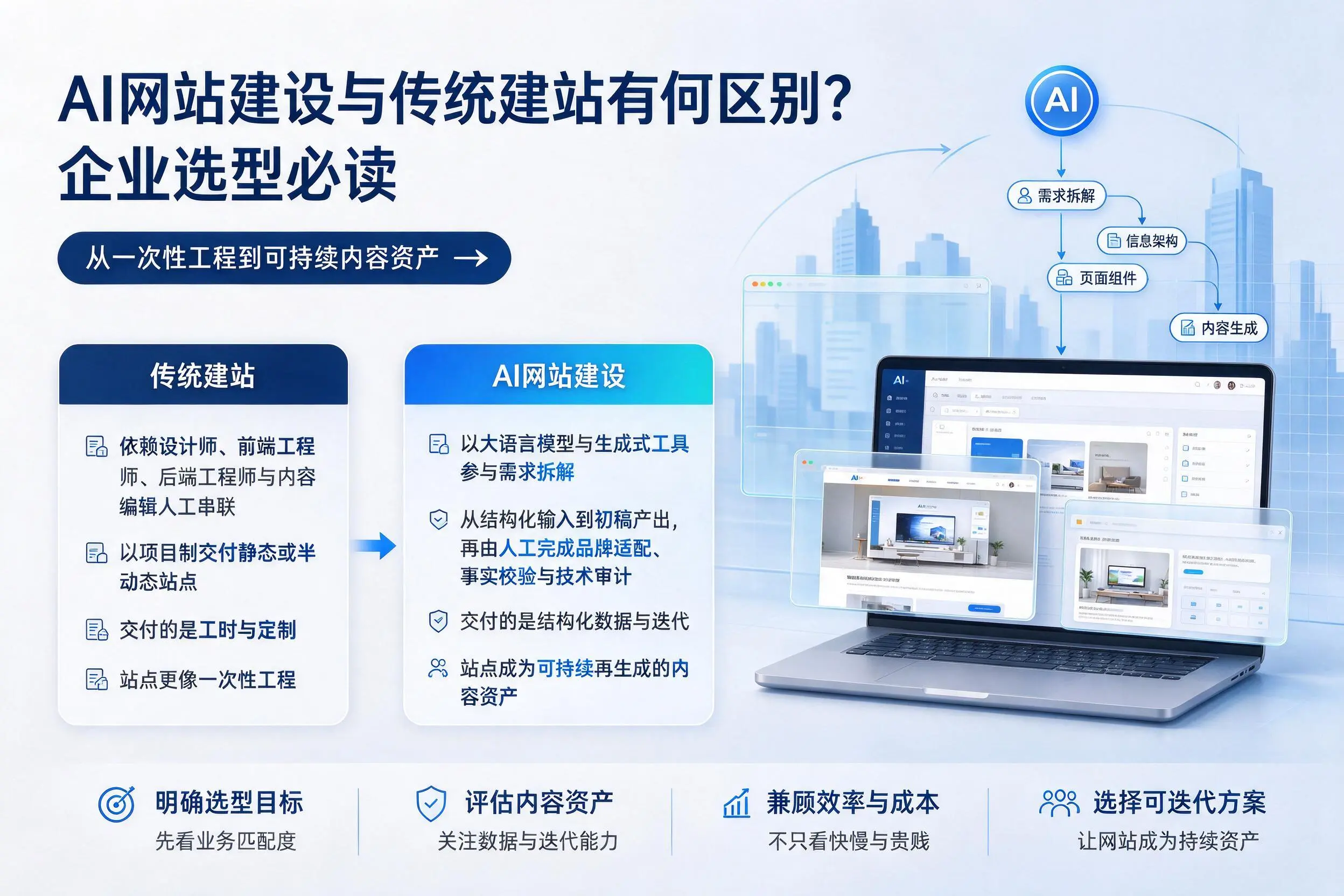 AI网站建设与传统建站有何区别?咸阳企业选型必读