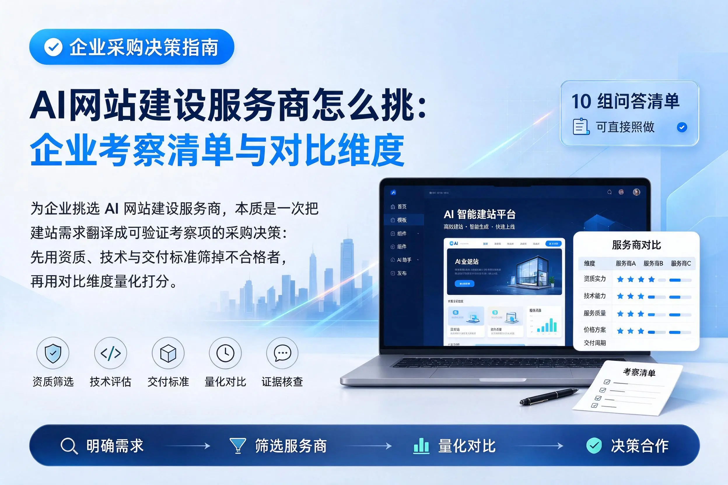 AI网站建设服务商怎么挑:咸阳企业考察清单与对比维度