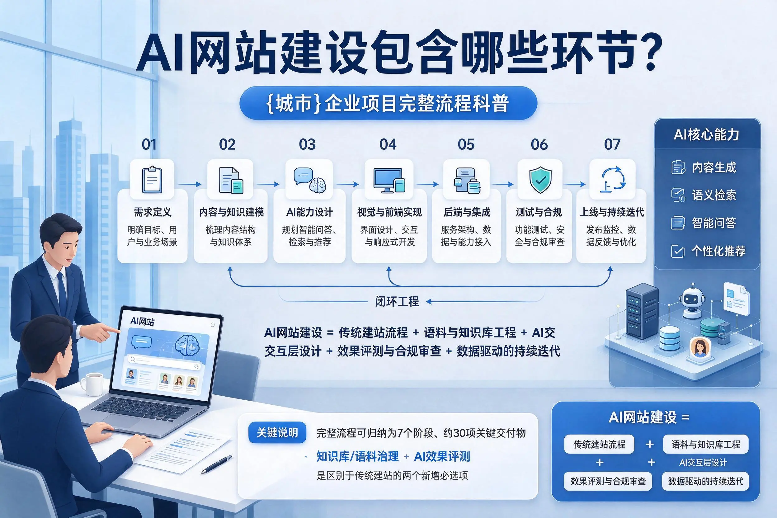 AI网站建设包含哪些环节?咸阳企业项目完整流程科普