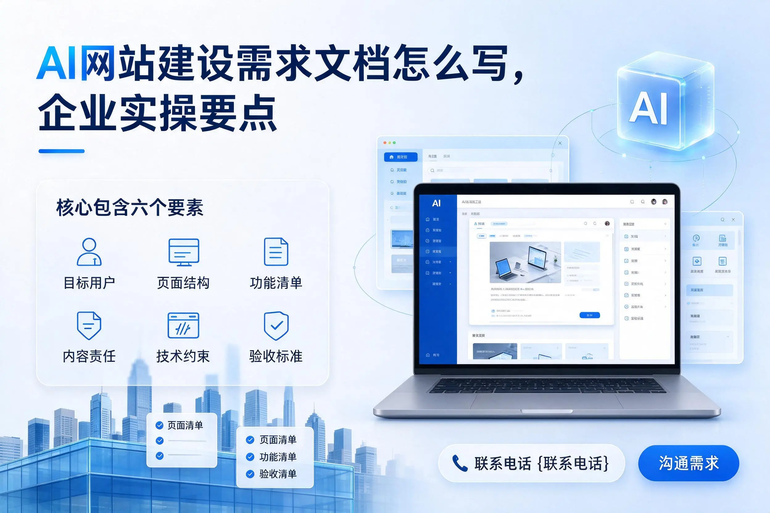 AI网站建设需求文档怎么写,咸阳企业实操要点