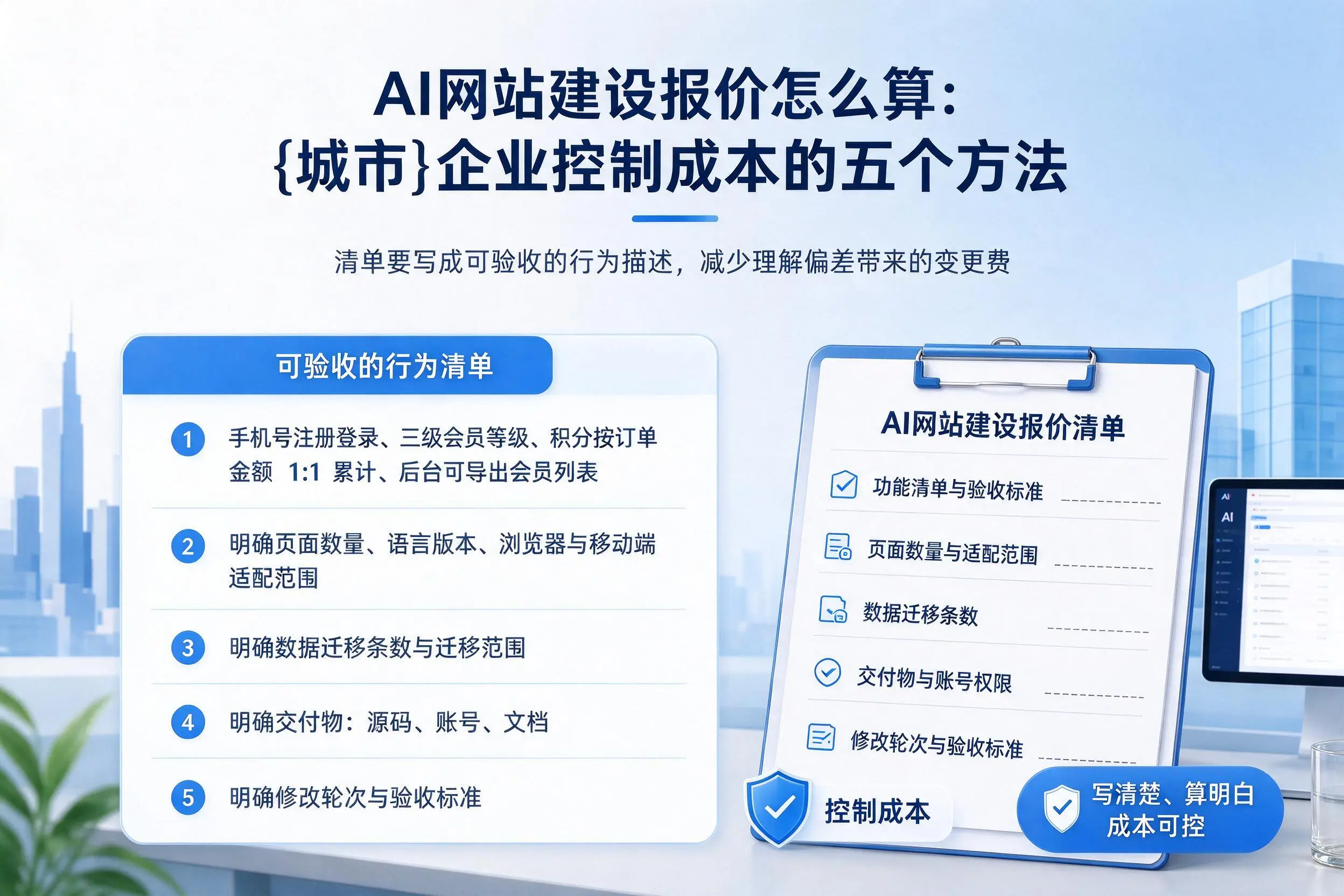 AI网站建设报价怎么算:咸阳企业控制成本的五个方法