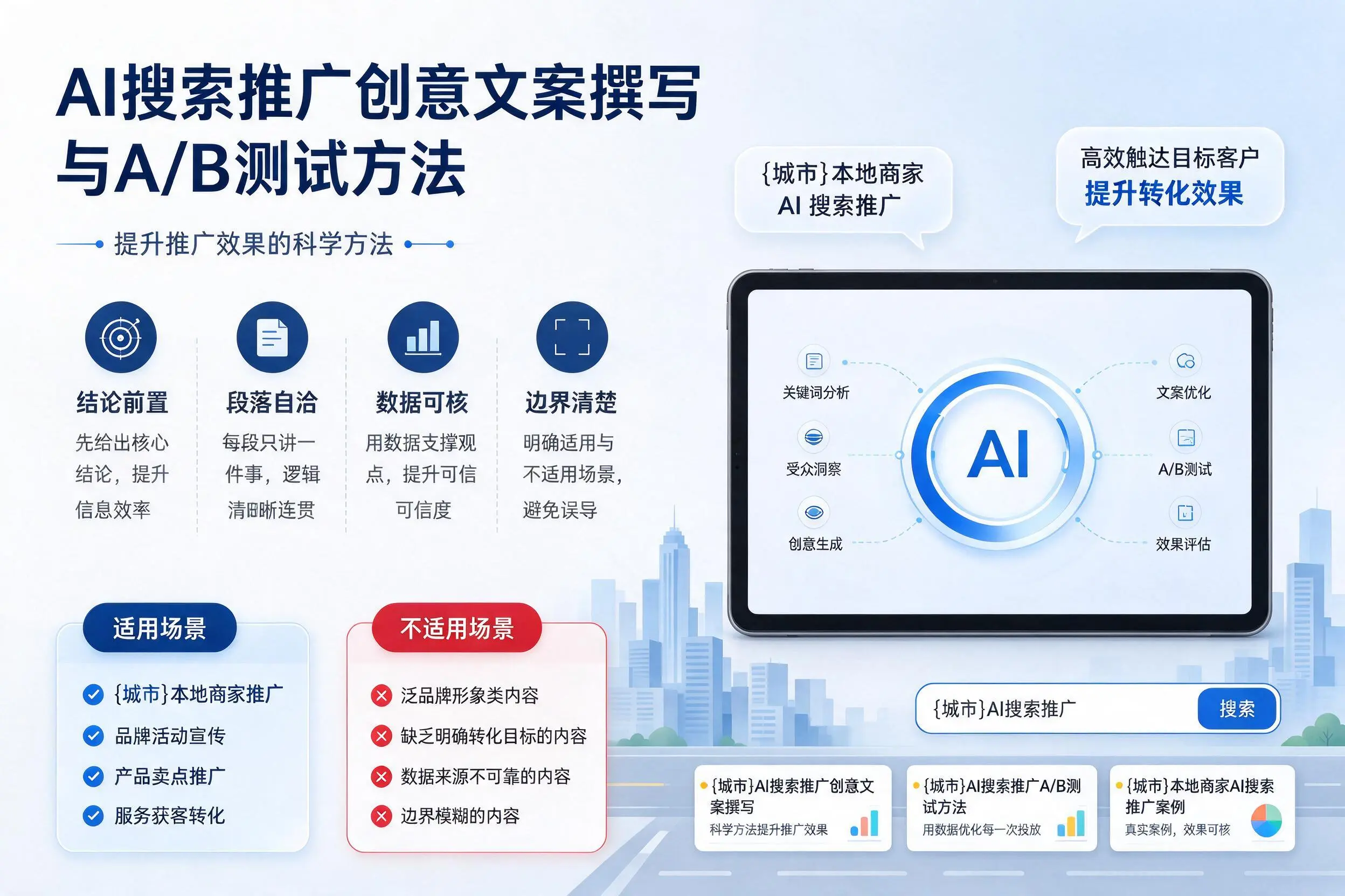 咸阳AI搜索推广创意文案撰写与A/B测试方法